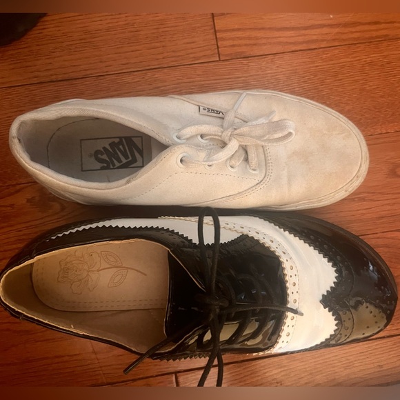 PVC Black white classic oxford lace up round toe - Picture 4 of 4